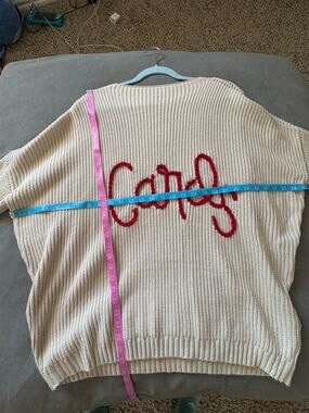 Cardinals Cards Merino Wool Blend Oversized Knit Sweater Sports Sleeves L/XL